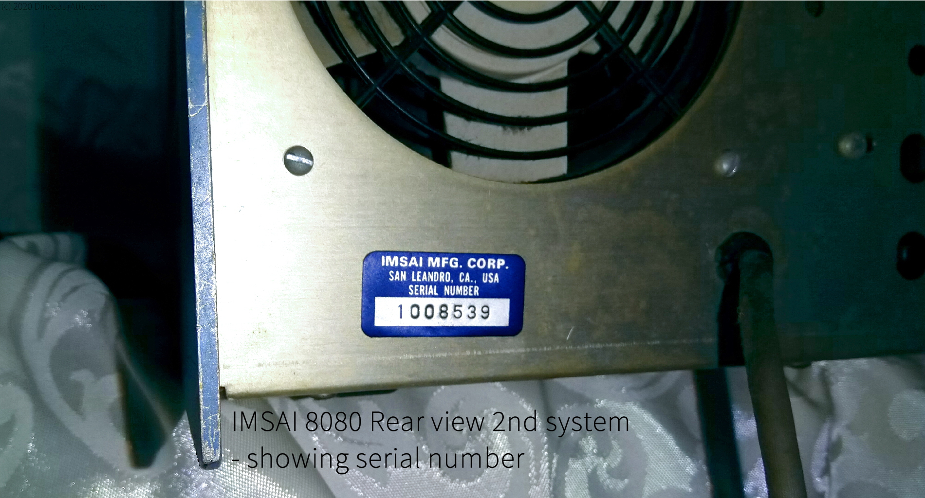 <b>IMSAI 8080 Rear view 2nd system - serial number</b>